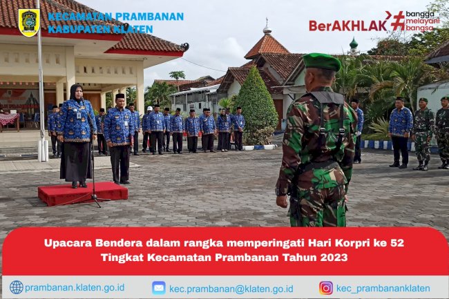 UPACARA HARI KORPRI KE 52 TINGKAT KECAMATAN PRAMBANAN
