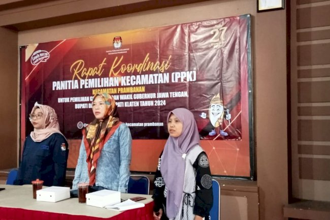 RAKOR PEMUTAKHIRAN DATA PEMILIH UNTUK PEMILIHAN SERENTAK TAHUN 2024 SELESAI DI GELAR OLEH PPK KECAMATAN PRAMBANAN