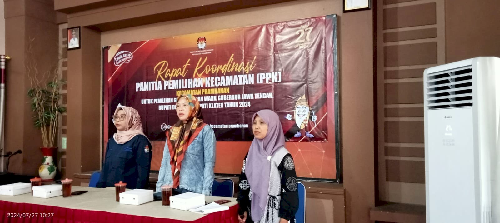 RAKOR PEMUTAKHIRAN DATA PEMILIH UNTUK PEMILIHAN SERENTAK TAHUN 2024 SELESAI DI GELAR OLEH PPK KECAMATAN PRAMBANAN